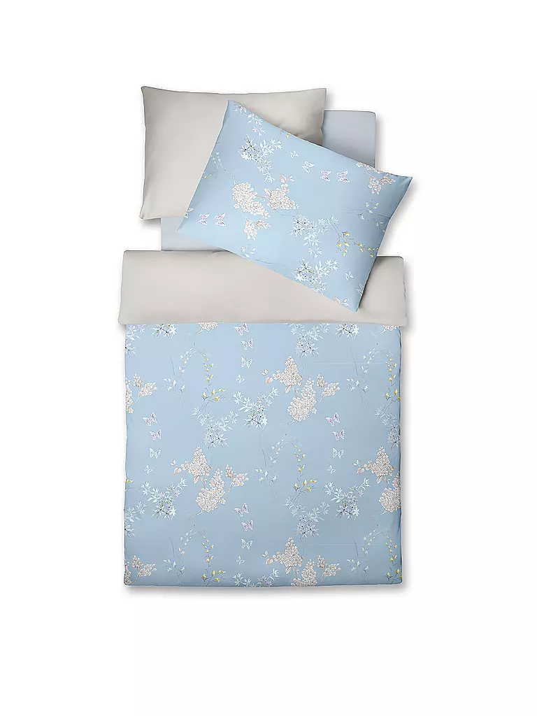FLEURESSE | Satin Bettwäsche 70x90cm/140x200cm BED ART Himmelblau | hellblau
