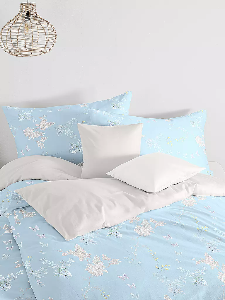 FLEURESSE | Satin Bettwäsche 70x90cm/140x200cm BED ART Himmelblau | hellblau