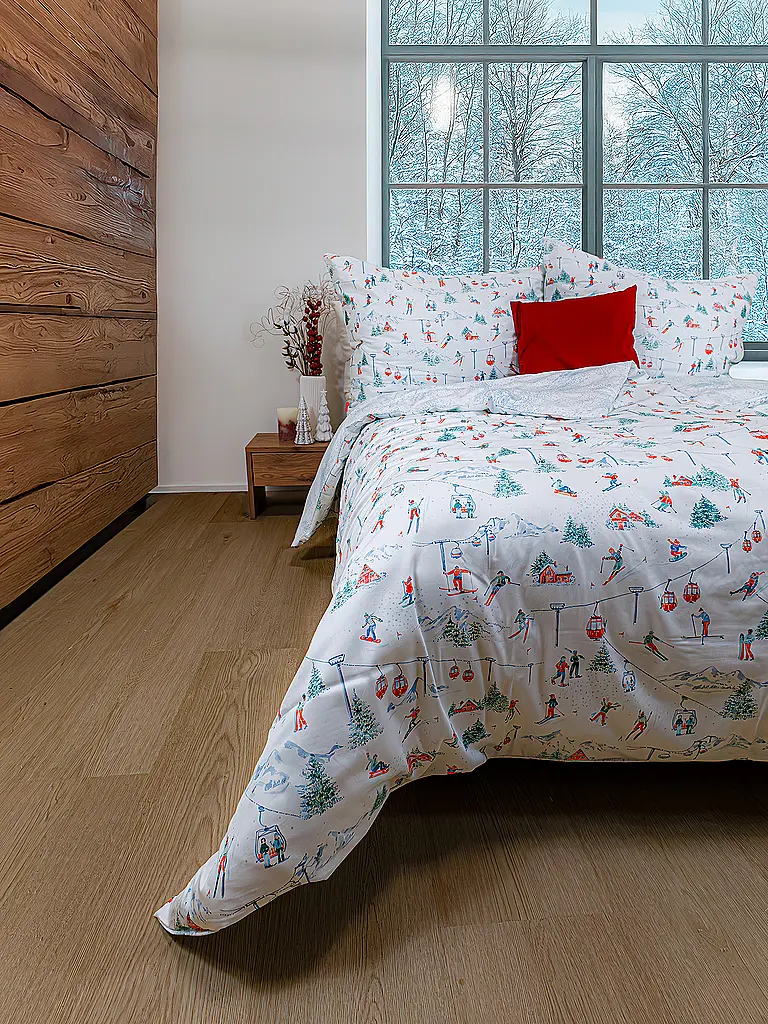 FLEURESSE | Satin Bettwäsche 70x90cm/140x200cm BED ART WINTERSPEZIAL Snow White  | creme