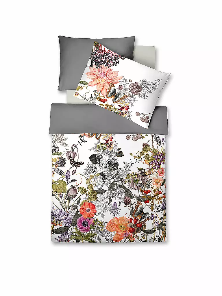 FLEURESSE | Satin Bettwäsche 70x90cm/140x200cm Flower Art Multicolor | bunt