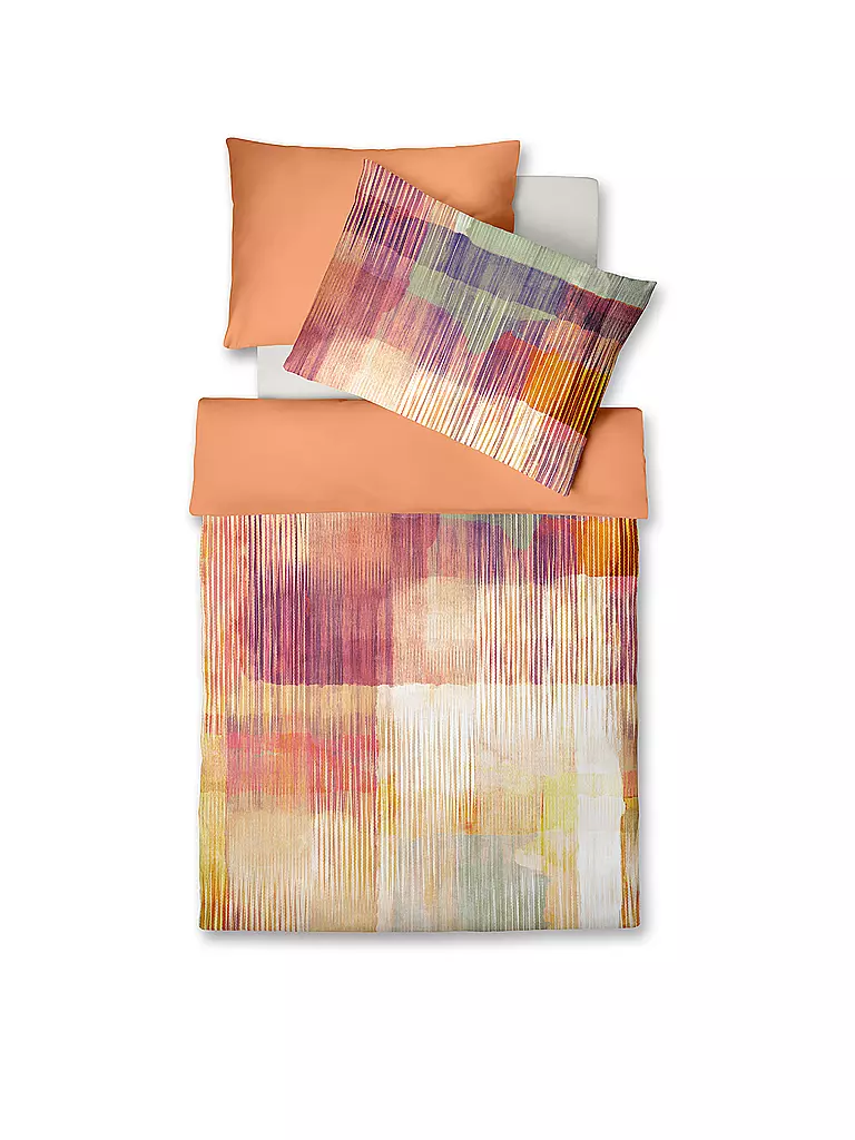 FLEURESSE | Satin Bettwäsche 70x90cm/140x200cm MODERN ART Burnt Orange | orange