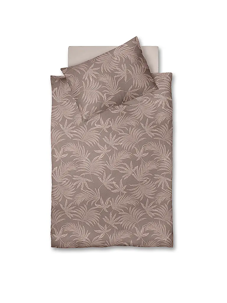 FLEURESSE | Satin Bettwäsche 70x90cm/140x200cm MODERN GARDEN B Mokka | braun