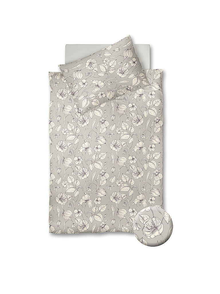 FLEURESSE | Satin Bettwäsche 70x90cm/140x200cm Vegan Sand | beige