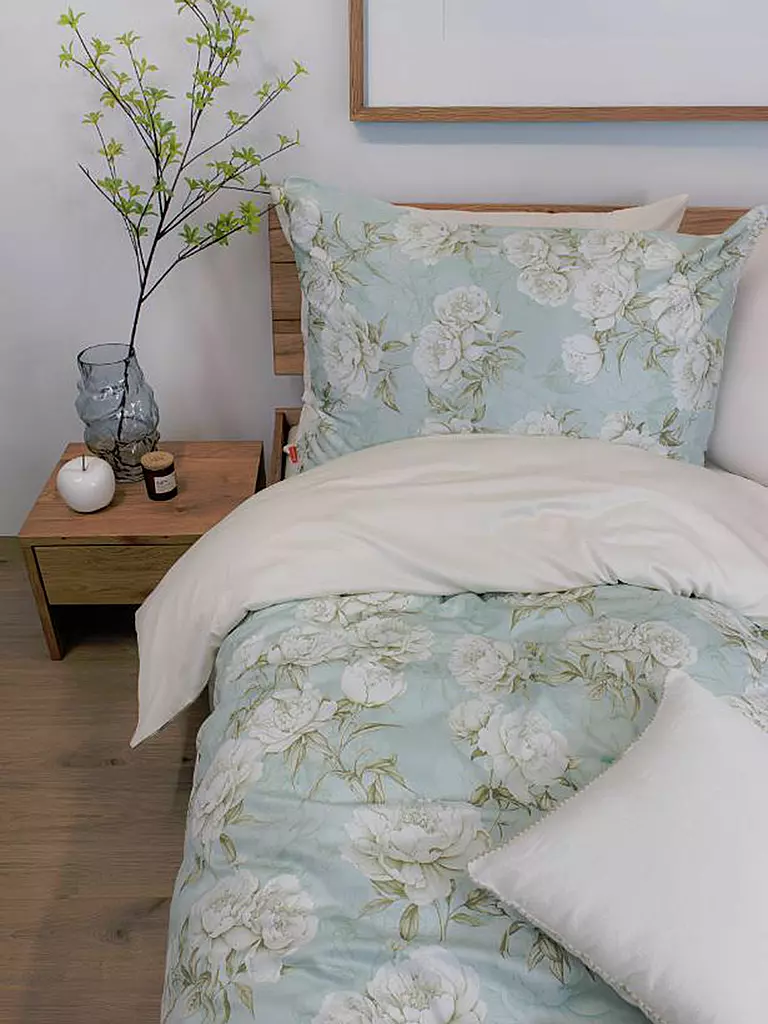 FLEURESSE | Satin Bettwäsche BED ART 70x90cm/140x220cm Honeydew | hellgrün