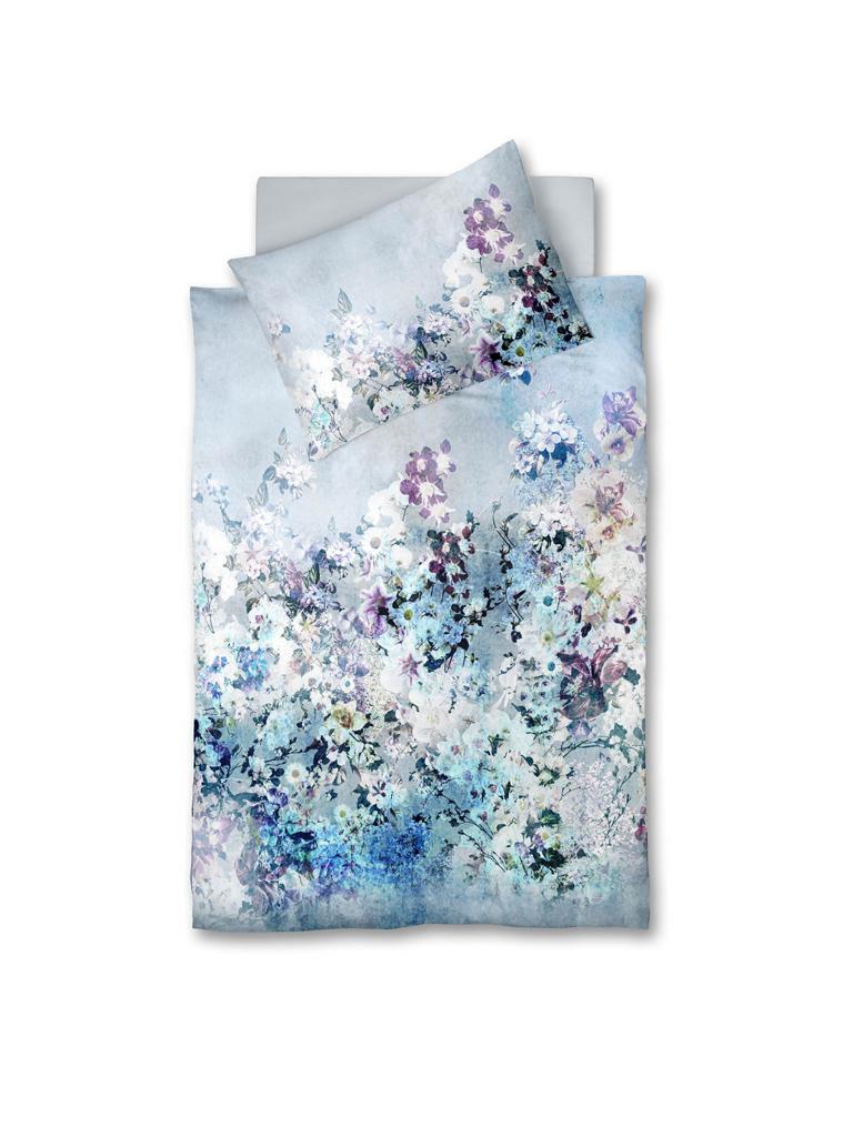 FLEURESSE | Satin Bettwäsche Flower Art 70x90cm / 140x200cm | blau