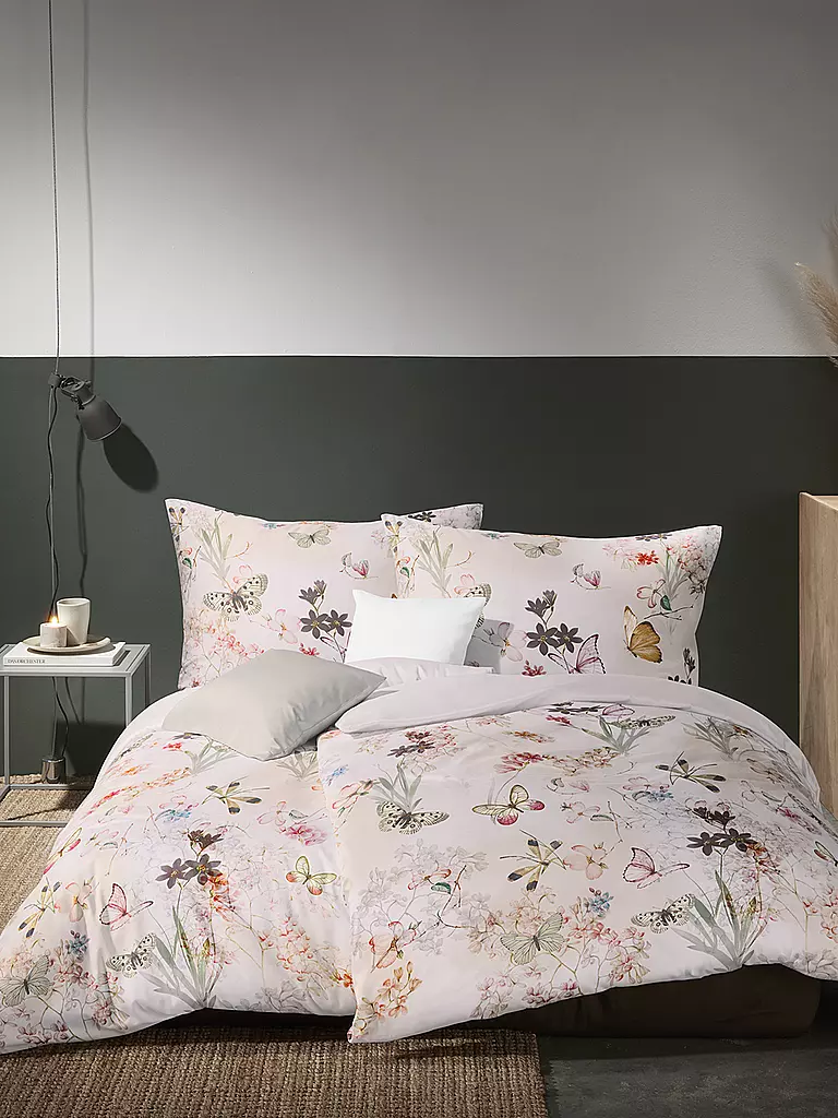 FLEURESSE | Satin Bettwäsche FLOWER ART 70x90cm/140x200cm English Rose | creme