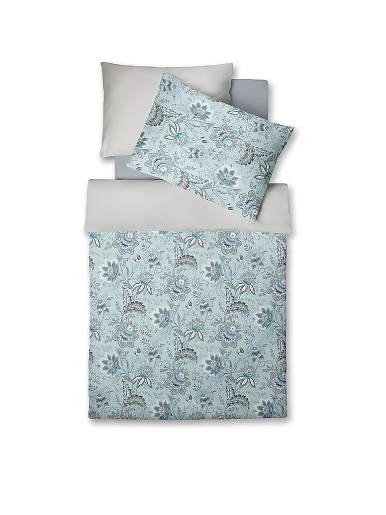 FLEURESSE | Satin Bettwäsche MIAMI 70x90cm/140x220cm  Powder Blue | hellblau