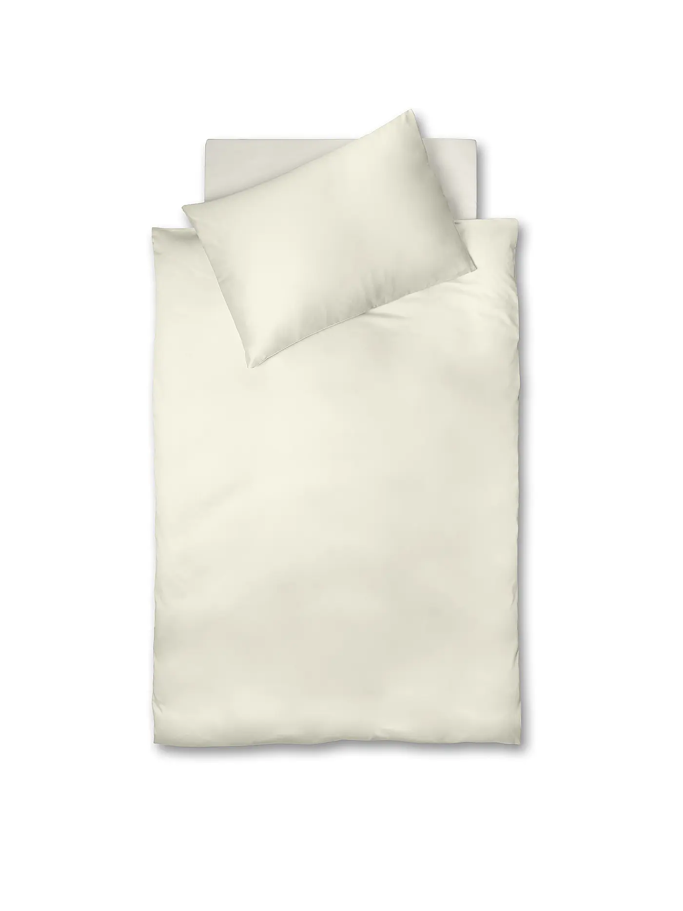 FLEURESSE | Satin Bettwäsche ROYAL UNI 2x 70x90cm/200x200cm Weiss | creme