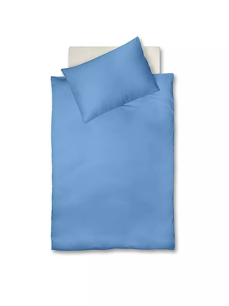 FLEURESSE | Satin Bettwäsche ROYAL UNI 70x90cm / 140x200cm Blau | hellblau