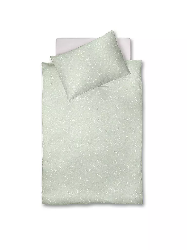 FLEURESSE | Satin Bettwäsche VEGAN B 70x90cm/140x200cm Sage | hellgrün