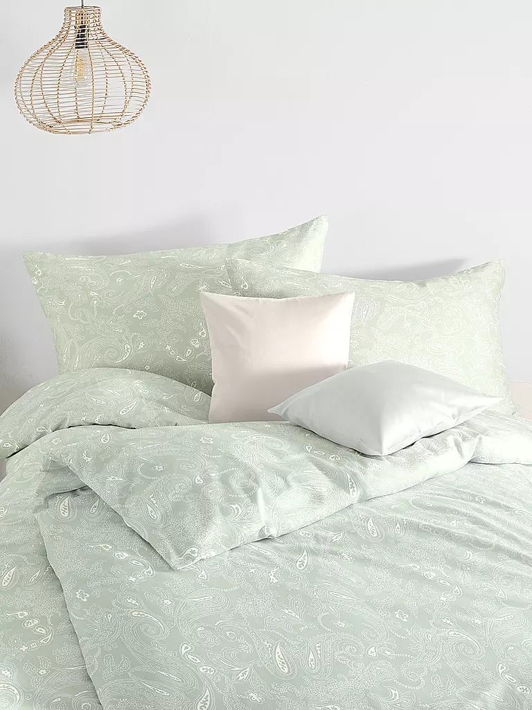 FLEURESSE | Satin Bettwäsche VEGAN B 70x90cm/140x200cm Sage | hellgrün