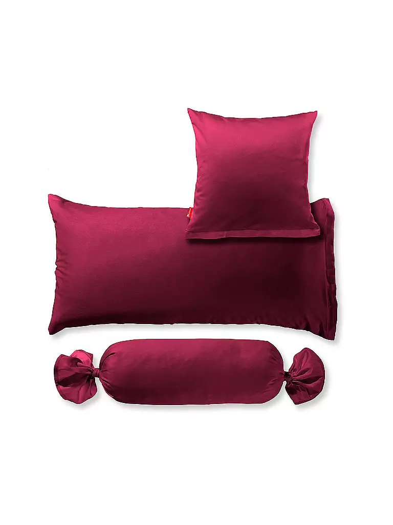 FLEURESSE | Satin Kissenbezug Royal Uni 2x 40x40cm Bordeaux | beere