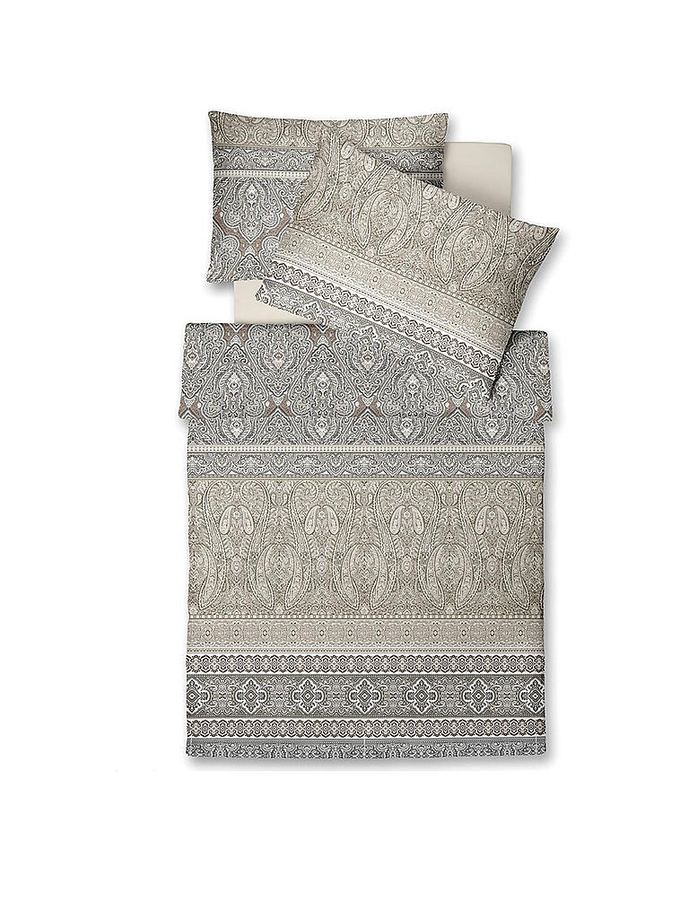 FLEURESSE | Satin-Bettwäsche Modern Classic 70x90cm/140x200cm Macciato | braun