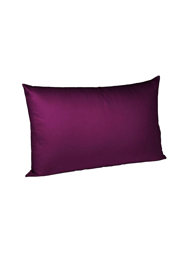 FLEURESSE | Satin-Kissenbezug "Royal Uni" 2-er 40x80cm (Bordeaux) | beere