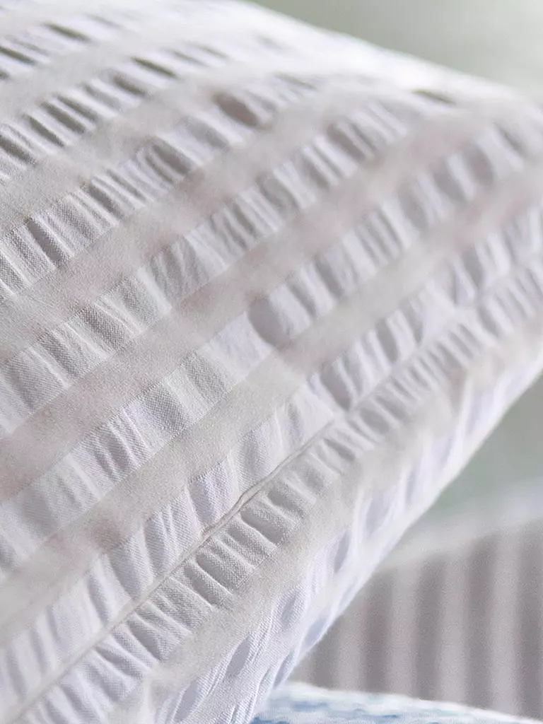 FLEURESSE | Seersucker Bettwäsche RIO 70x90cm/140x200cm Weiss | weiss