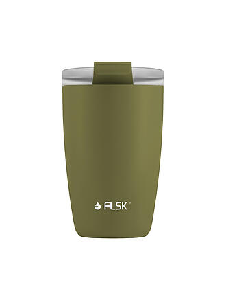 FLSK | Isolierbecher - Thermosbecher CUP Coffee to go-Becher 0,35l Edelstahl  Olive