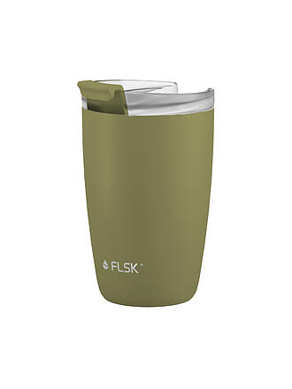 FLSK | Isolierbecher - Thermosbecher CUP Coffee to go-Becher 0,35l Edelstahl  Olive