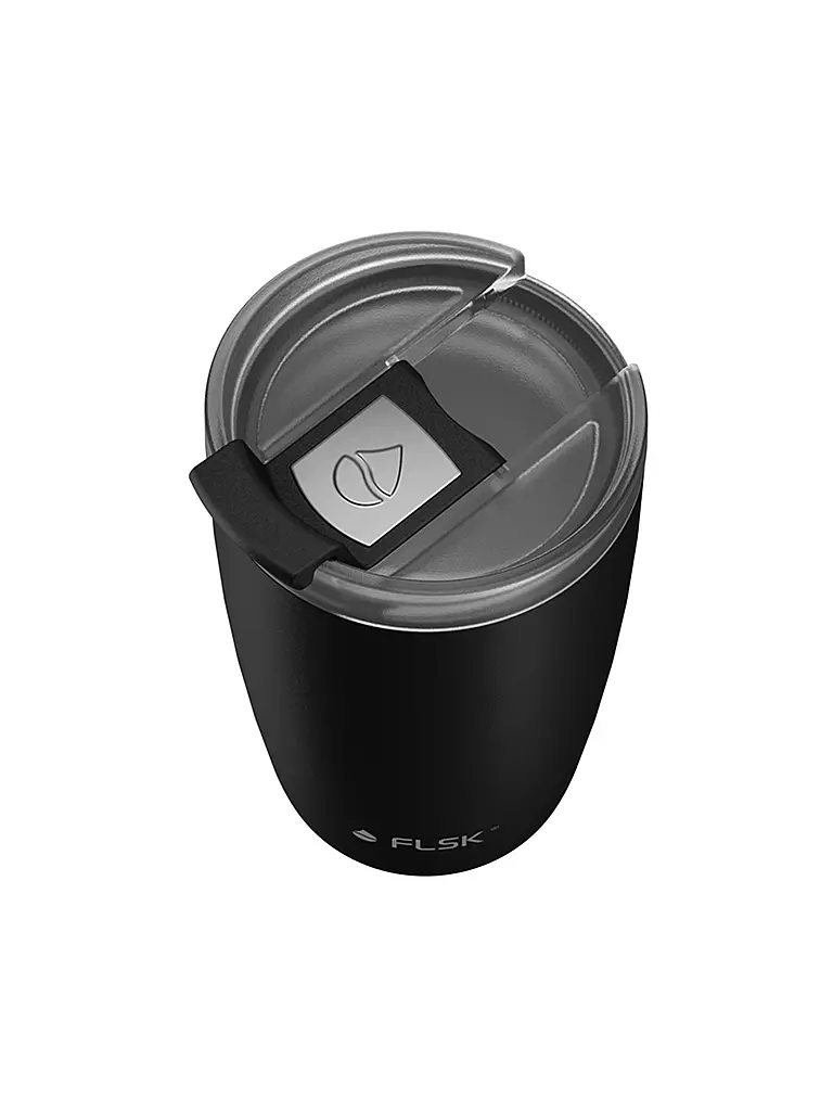 FLSK | Isolierbecher - Thermosbecher CUP Coffee to go-Becher 0,35l Edelstahl Black | schwarz