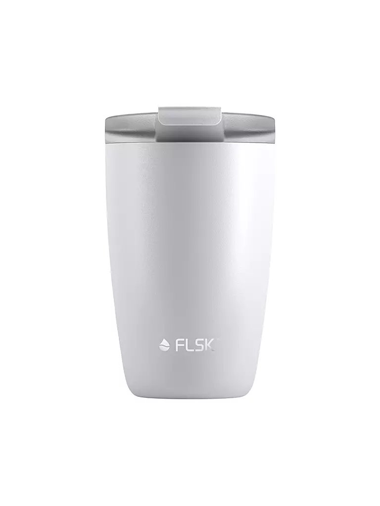 FLSK | Isolierbecher - Thermosbecher CUP Coffee to go-Becher 0,35l Edelstahl White | weiss