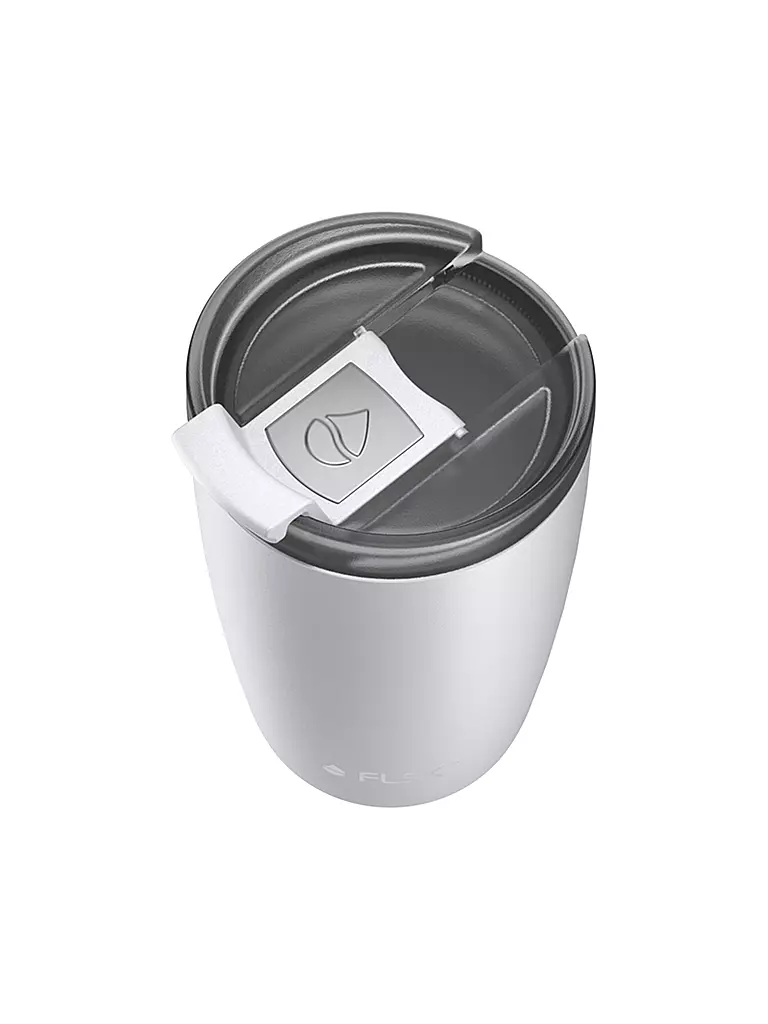 FLSK | Isolierbecher - Thermosbecher CUP Coffee to go-Becher 0,35l Edelstahl White | weiss