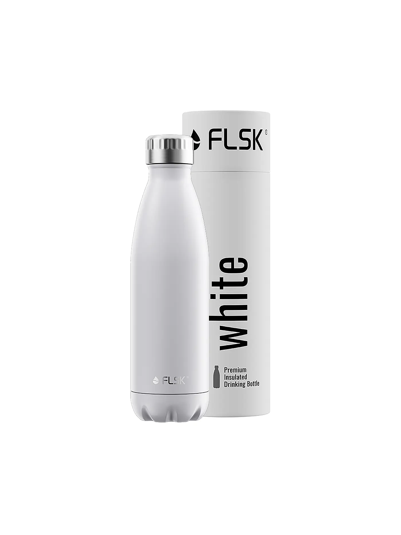 FLSK | Isolierflasche - Thermosflasche 0,5l Edelstahl White | weiss