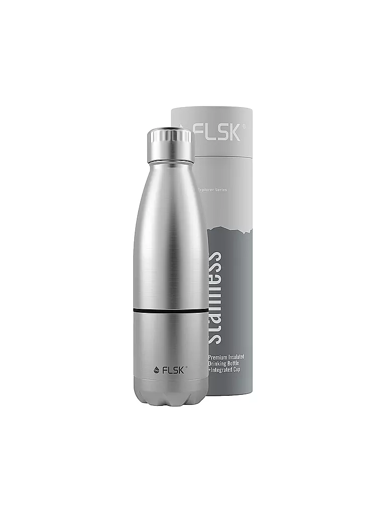 FLSK | Isolierflasche - Trinkflasche mit Becher 0,7l  Stainless | dunkelgrün