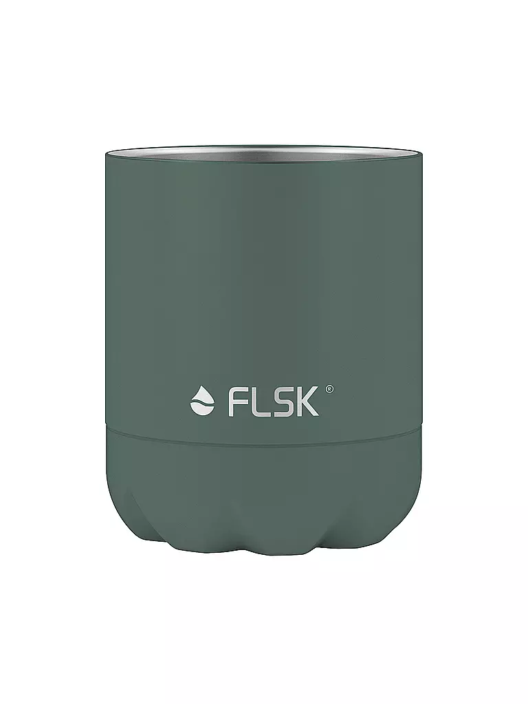FLSK | Isolierflasche - Trinkflasche mit Becher 0,7l Ridge-Green | silber