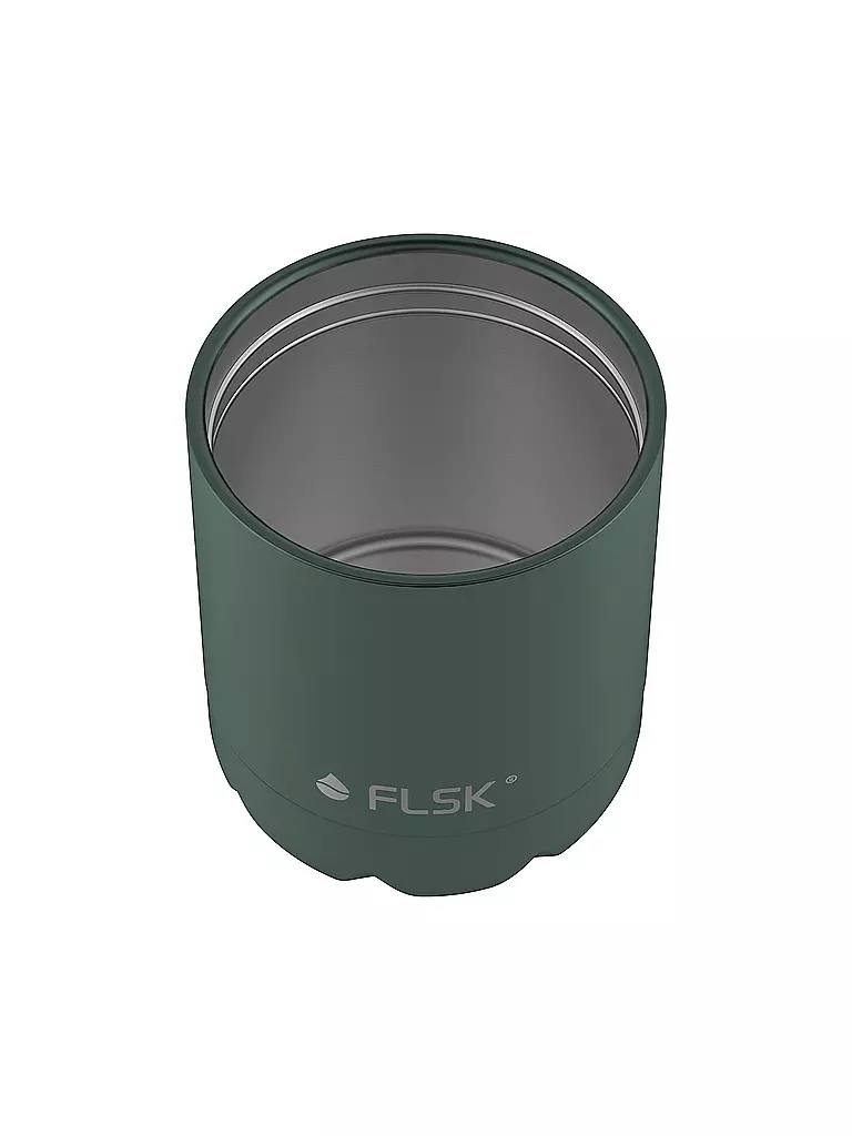 FLSK | Isolierflasche - Trinkflasche mit Becher 0,7l Ridge-Green | silber