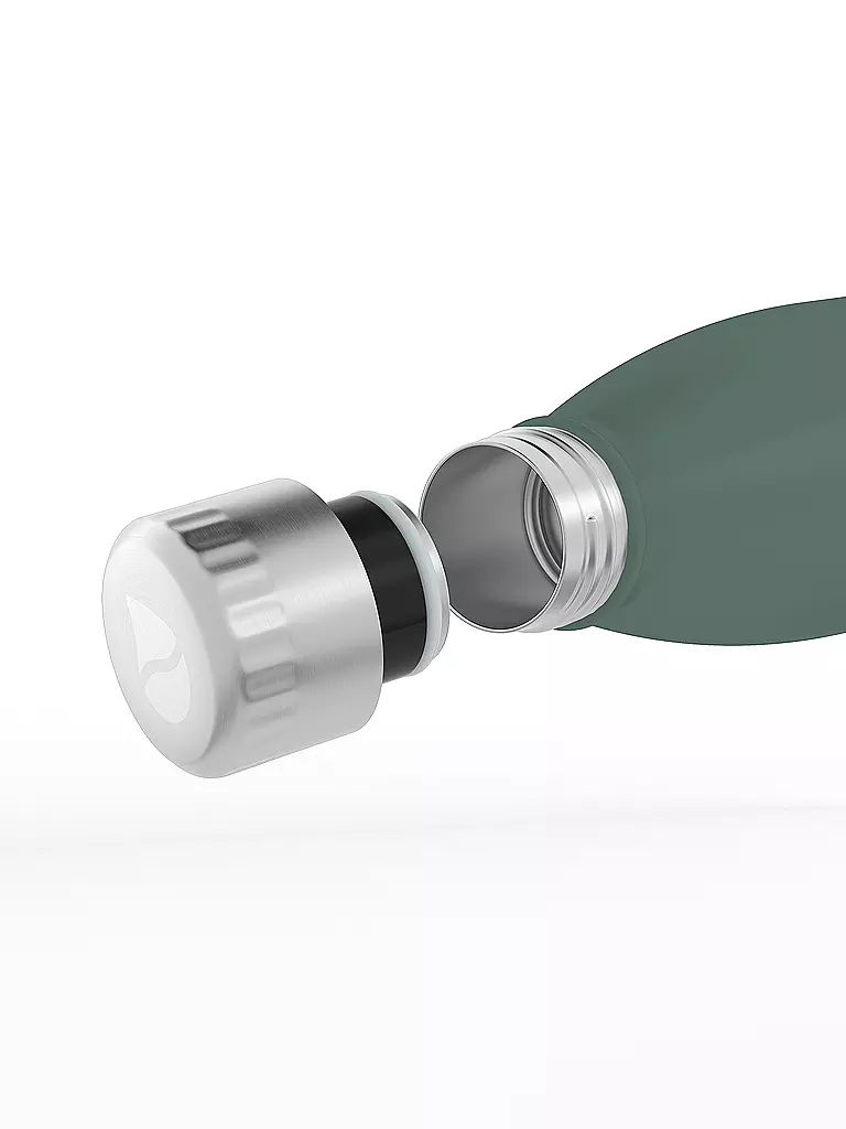 FLSK | Isolierflasche - Trinkflasche mit Becher 0,7l Ridge-Green | silber