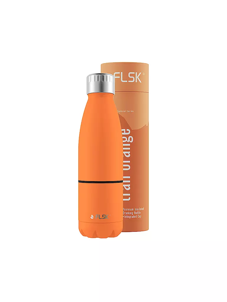 FLSK | Isolierflasche - Trinkflasche mit Becher 0,7l Trail-Orange | orange