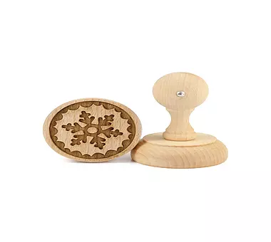 FOLKROLL Keksstempel Schneeflocke 60mm Buche / 3D-Motiv