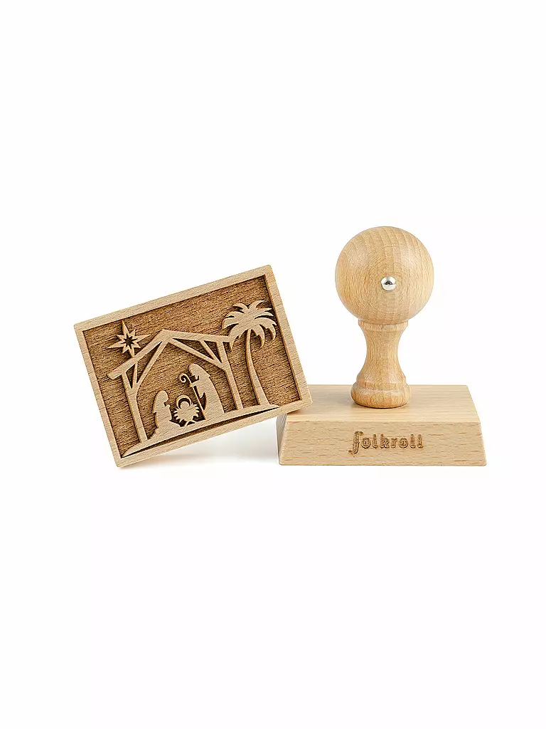 FOLKROLL | Keksstempel Weihnachtskrippe 7x5cm | braun