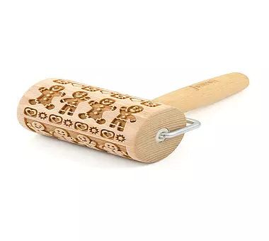 FOLKROLL Teigrolle LEBKUCHENMANN Mini 9 5cm Buche / 3D-Motiv
