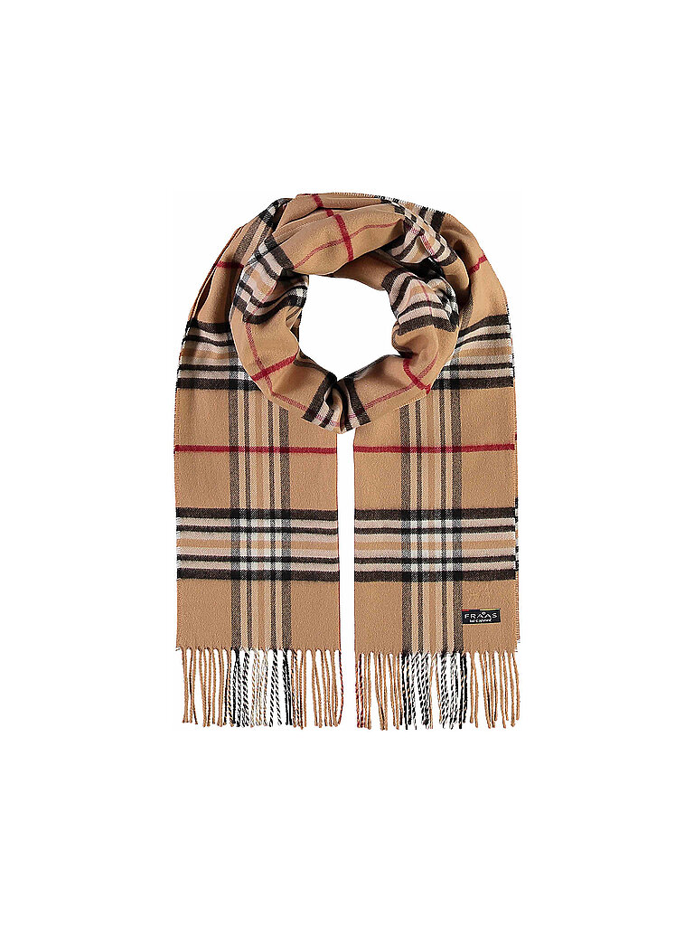 Fraas Schal Damen camel kariert