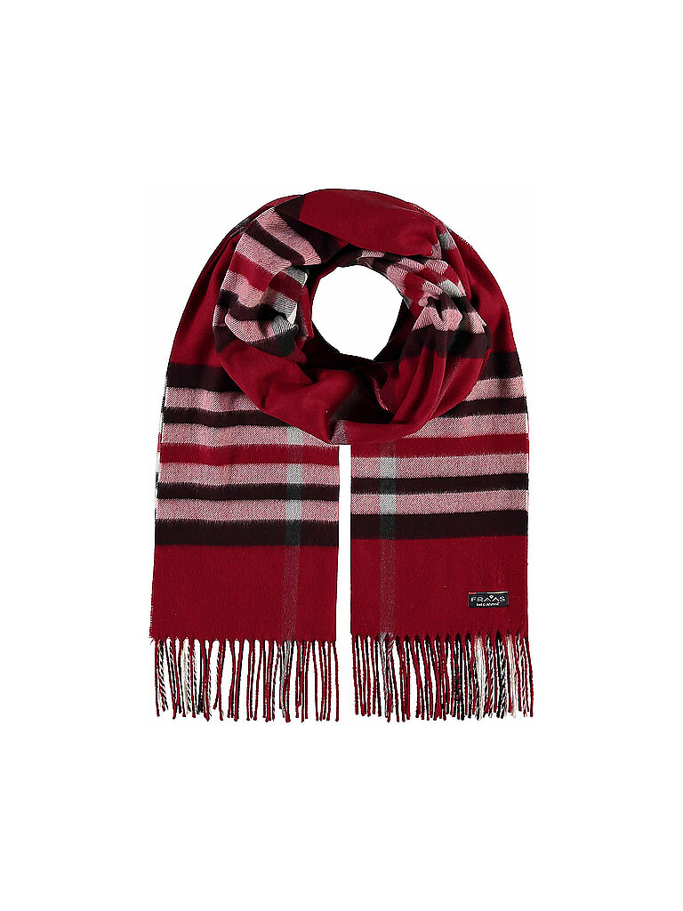 FRAAS Cashmink Schal 56 x 200 cm - Weicher als Kaschmir - Made in Germany - Schal kariert für Damen und Herren - Perfekt für Herbst und Winter True Red