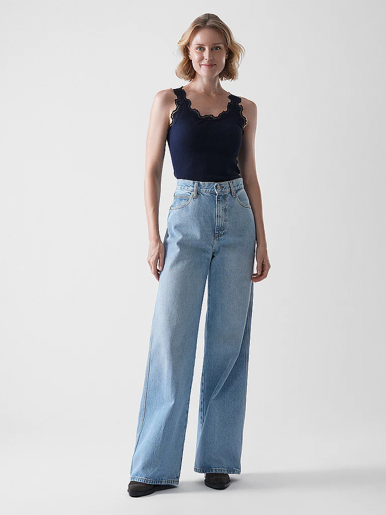 Frame Jeans Wide Leg The Cuffed Wide Hellblau | 26-image