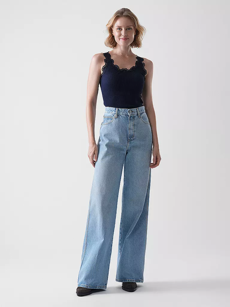 FRAME | Jeans Wide Leg THE CUFFED WIDE | hellblau