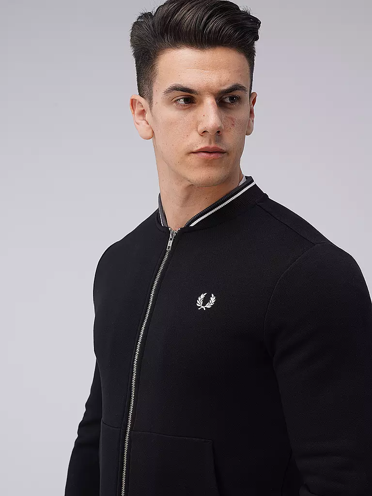 FRED PERRY | Sweatjacke | schwarz