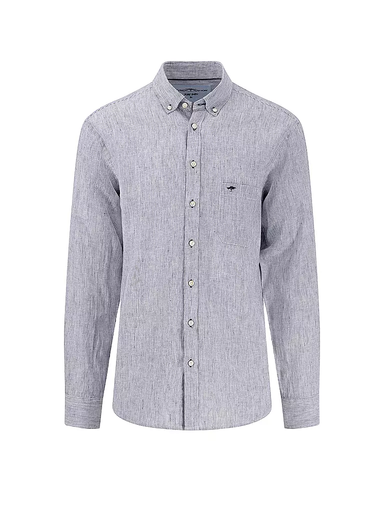 FYNCH HATTON | Leinenhemd Casual Fit | blau
