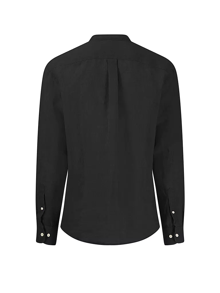 FYNCH HATTON | Leinenhemd Casual Fit | schwarz