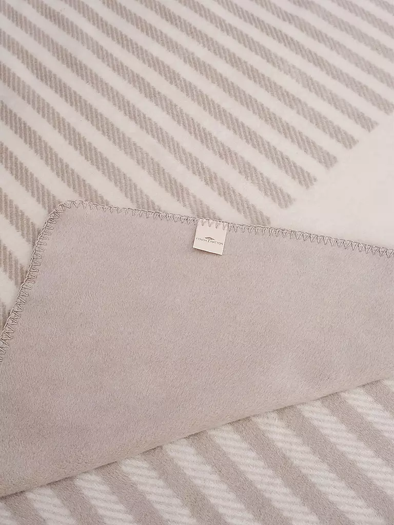 FYNCH HATTON | Wohndecke 150x210cm KOMBERS STRIPED | hellgrau
