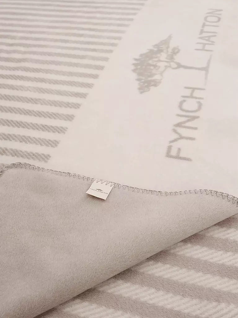 FYNCH HATTON | Wohndecke 150x210cm KOMBERS STRIPED | hellgrau