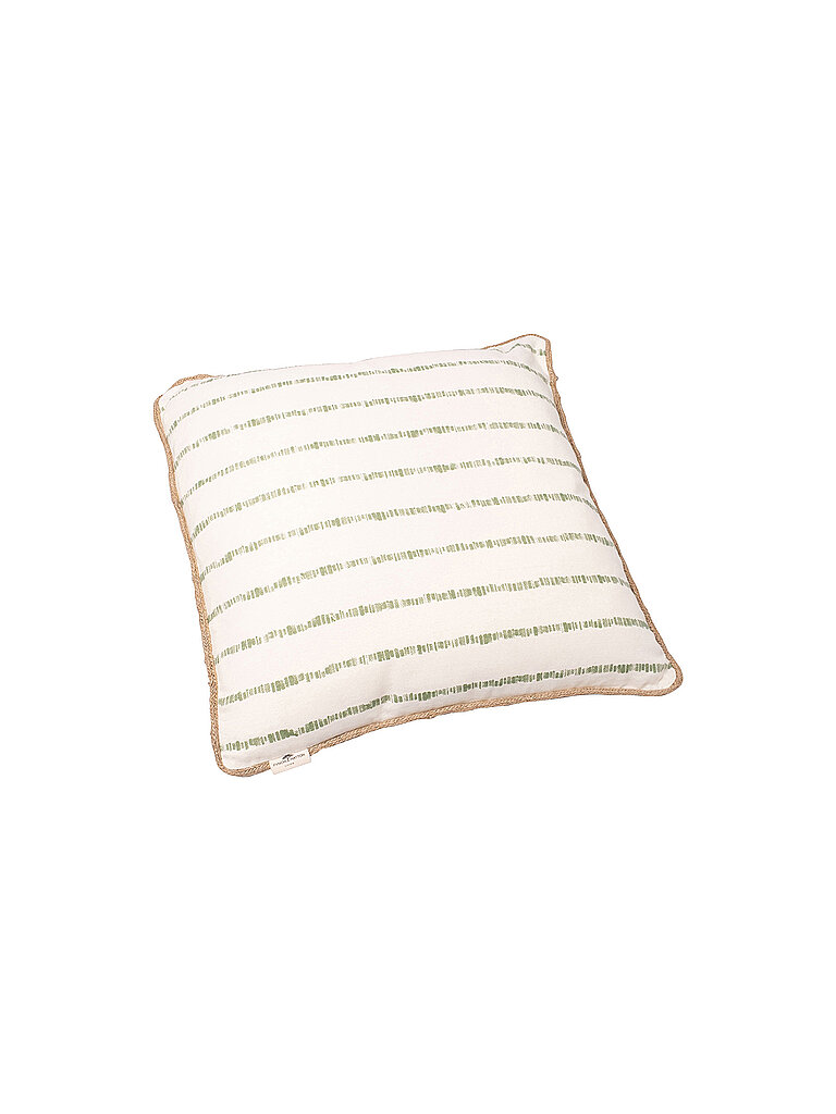 FYNCH-HATTON Kissen gefüllt KARIAMA 40x40cm Leaf Green Stripe  dunkelgrün – FYNCH-HATTON