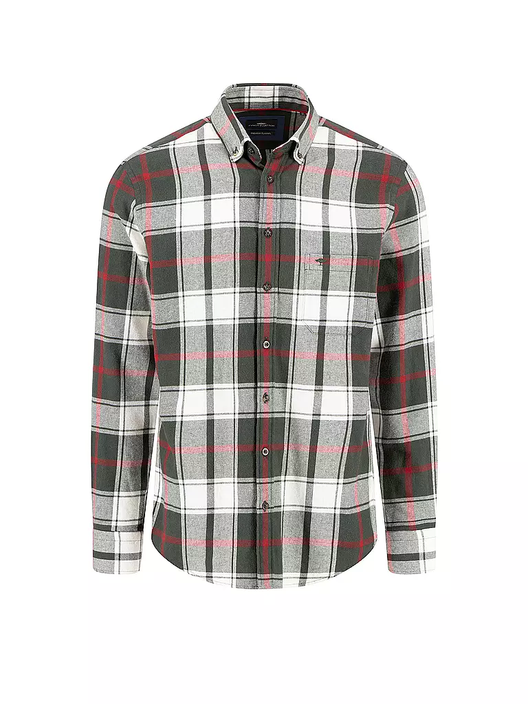 FYNCH-HATTON | Flanellhemd Regular Fit  | grün