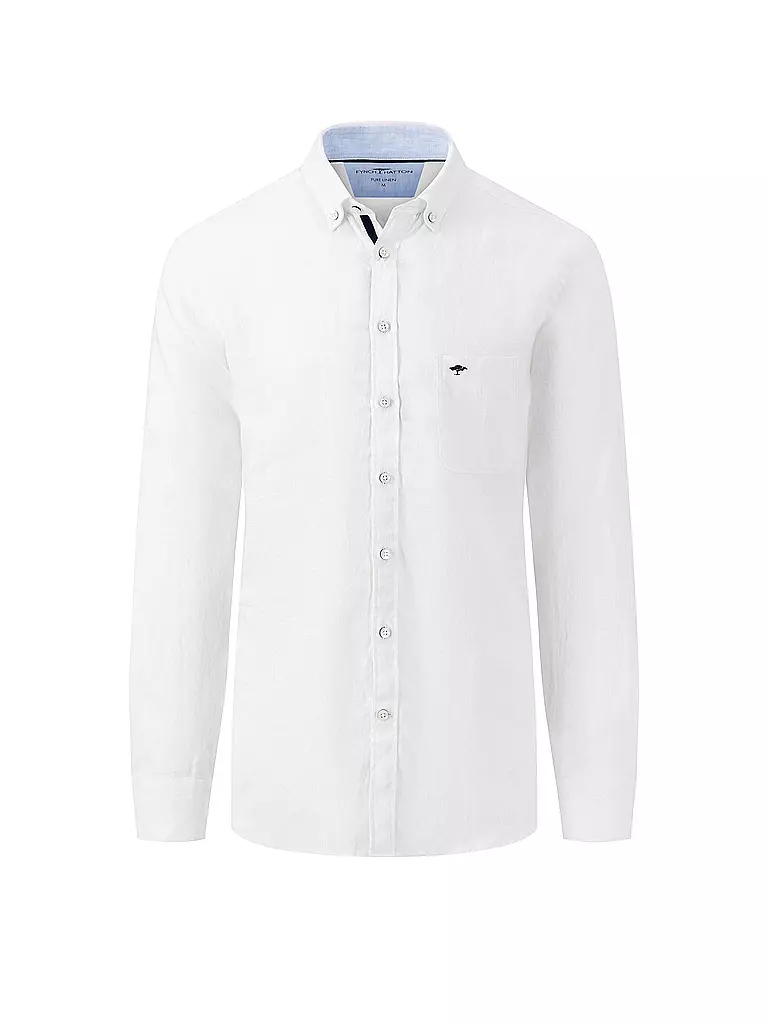 FYNCH-HATTON | Leinenhemd Casual Fit | weiss