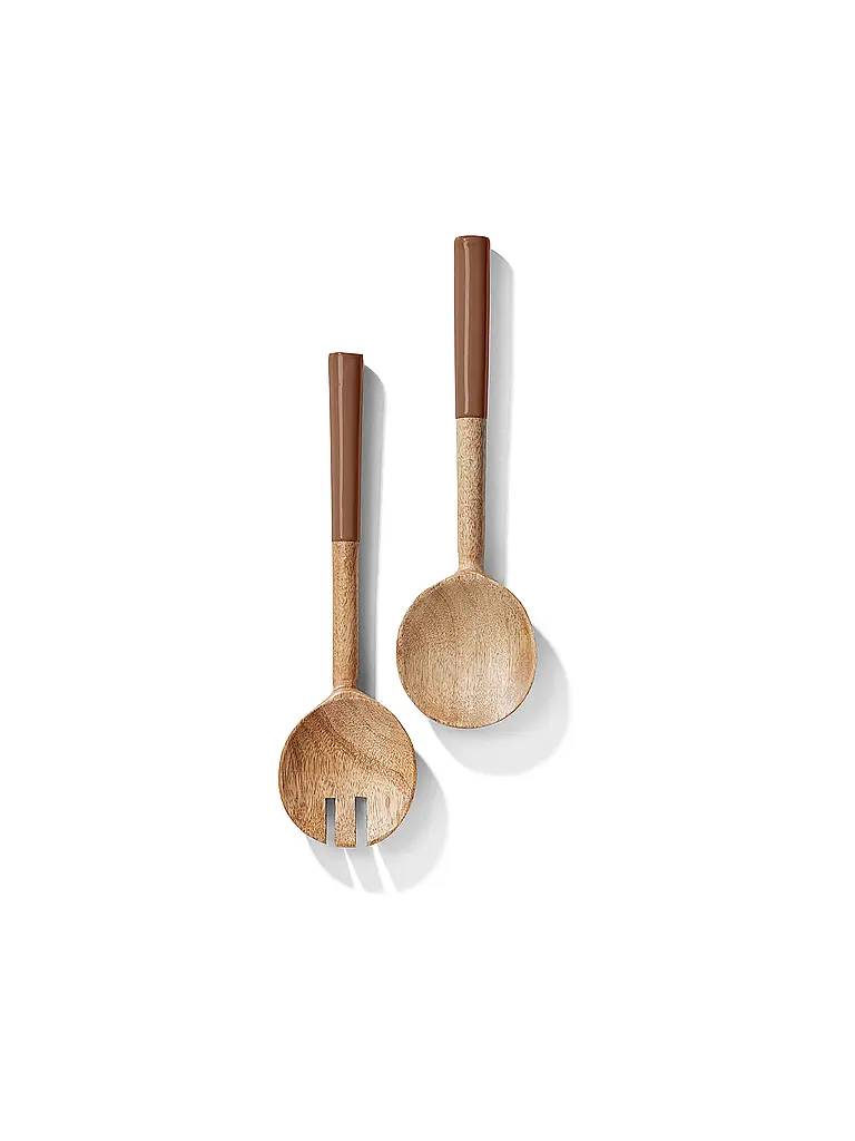 FYNCH-HATTON | Salatbesteck 2-tlg. KISHA Walnut | hellbraun
