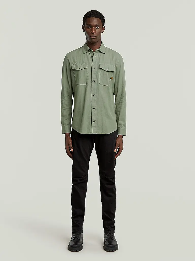 G-STAR RAW | Hemd Slim Fit MARINE  | hellgrün