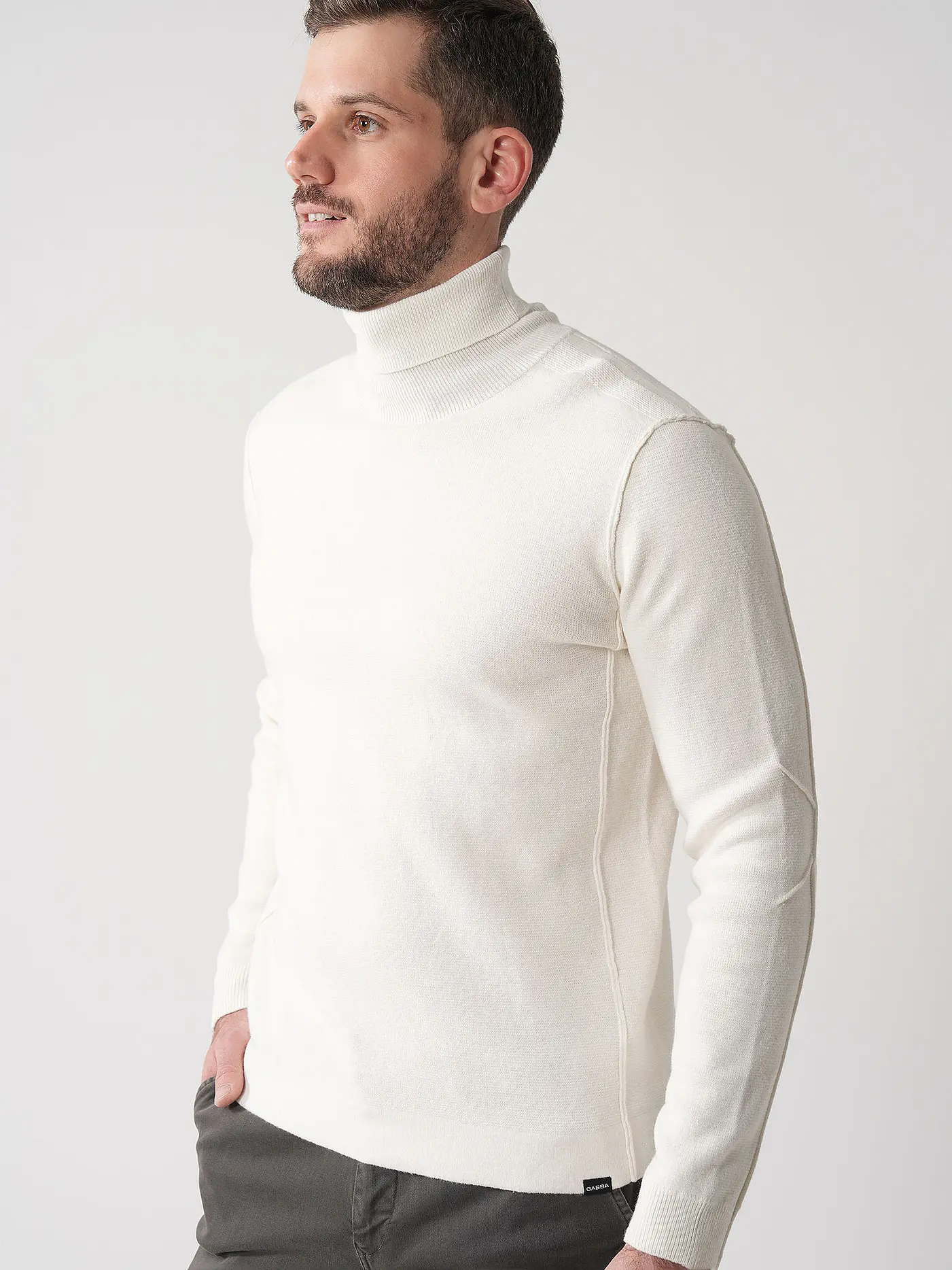 GABBA | Rollkragenpullover | weiss