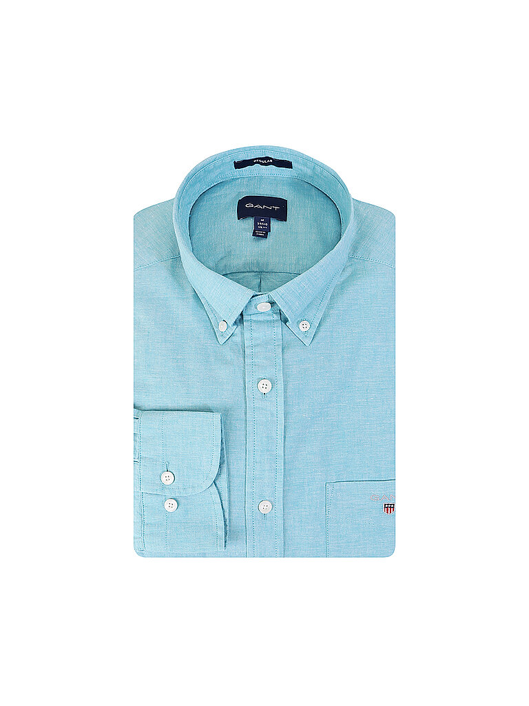 GANT Leinenhemd Regular Fit türkis | M