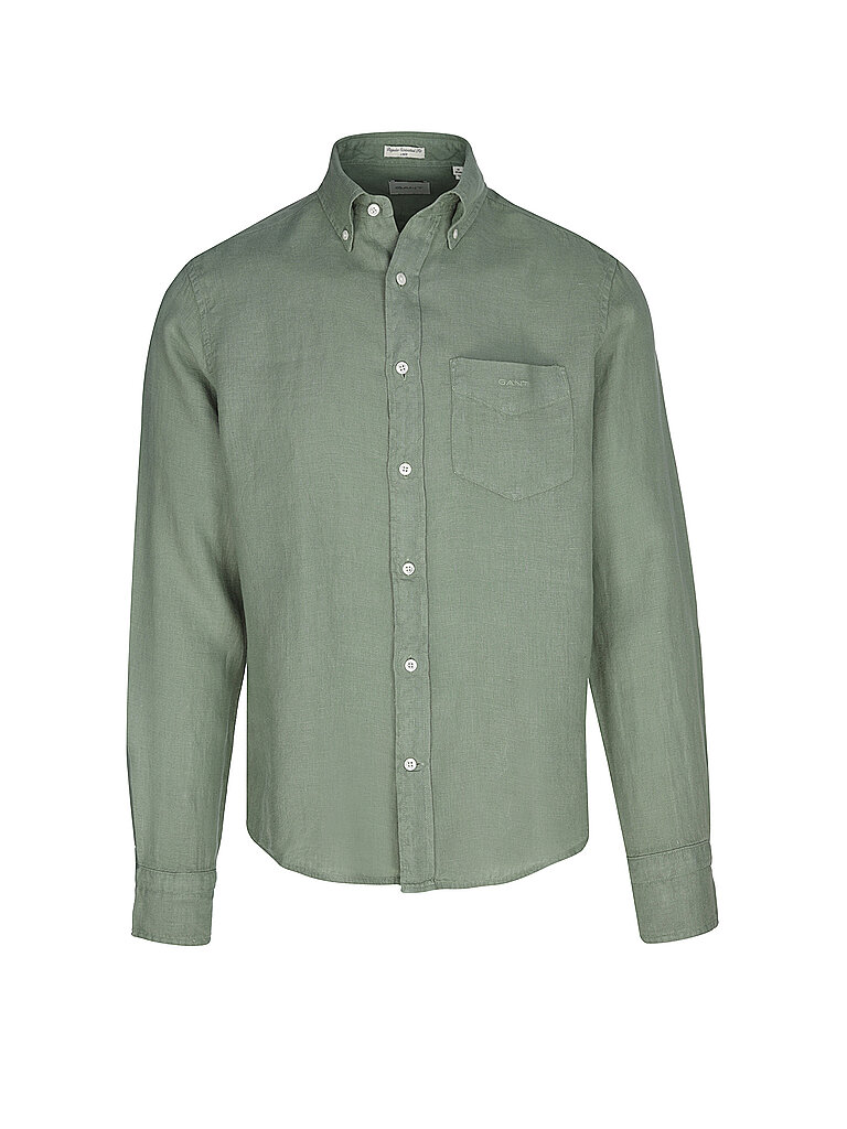 Gant Linen Shirt Regular Fit Olive